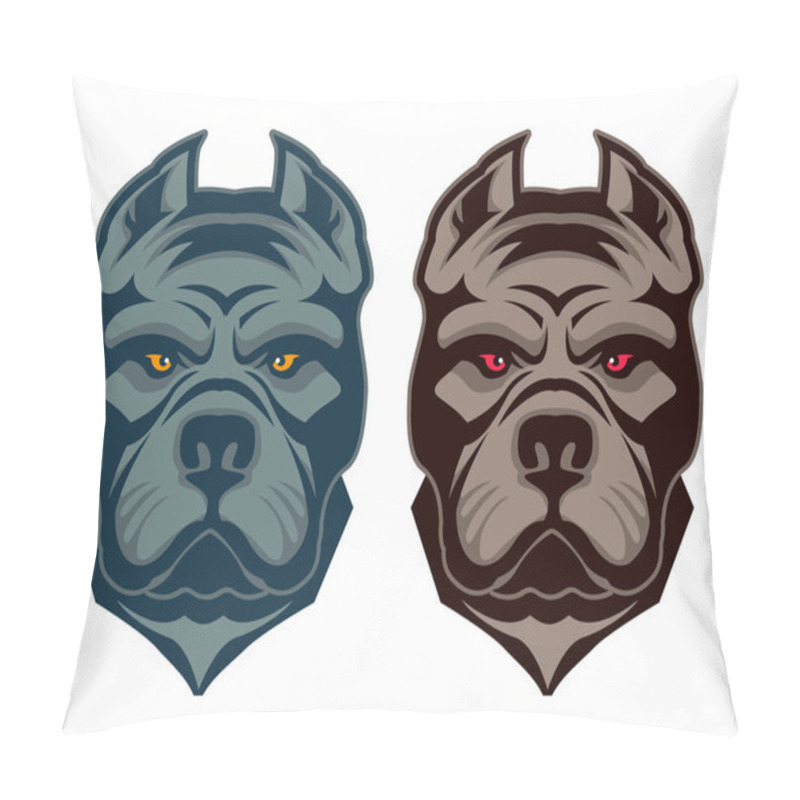 Personality  Pit Bull Mascot. Pillow Covers