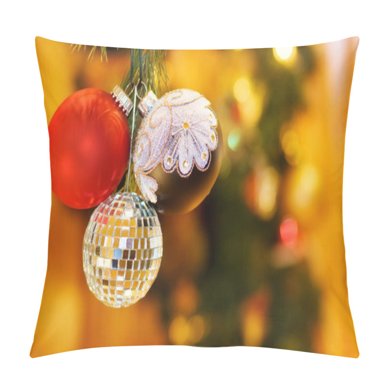 Personality  Christmas Night With Festive Baubles Pillow Covers