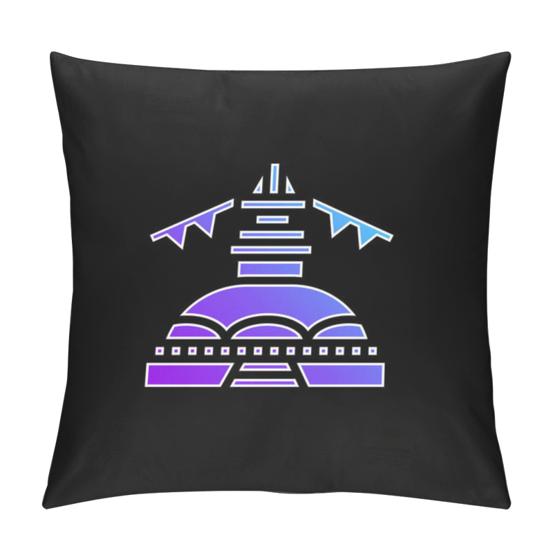 Personality  Boudhanath Blue Gradient Vector Icon Pillow Covers