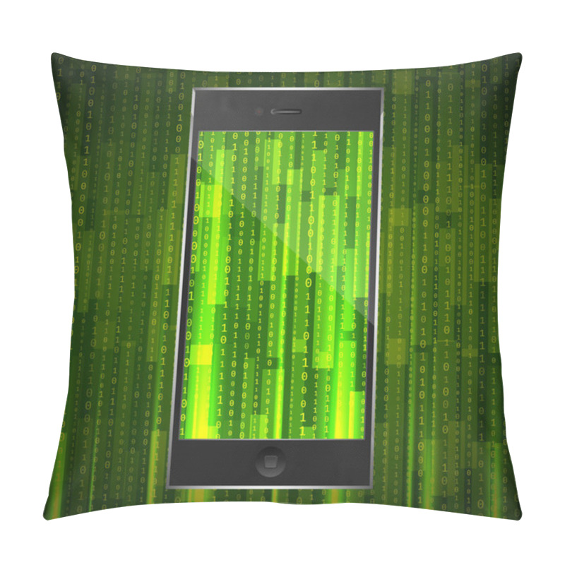 Personality  Matrix Background On Phone Display Pillow Covers