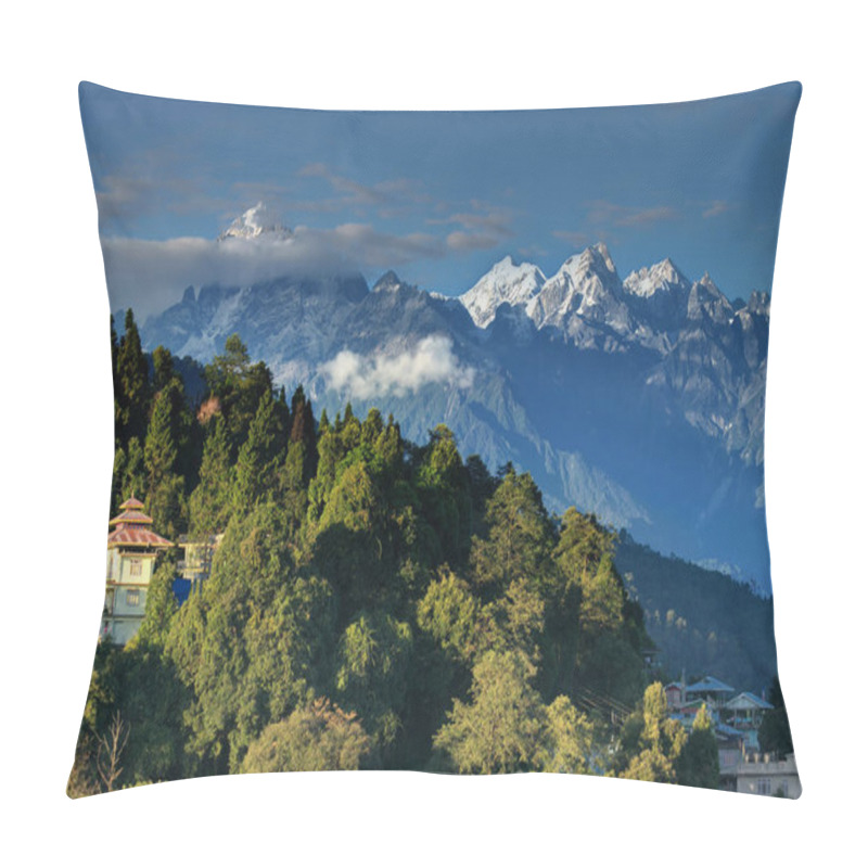 Personality  Beautiful View Of Himalayan Mountains At Ravangla, Sikkim. Himalaya Is The Great Mountain Range In Asia With More Than 50 Peaks , Mostly Highest, Including Mount Everest - At 29029 Feet, The Highest In The World. Pillow Covers