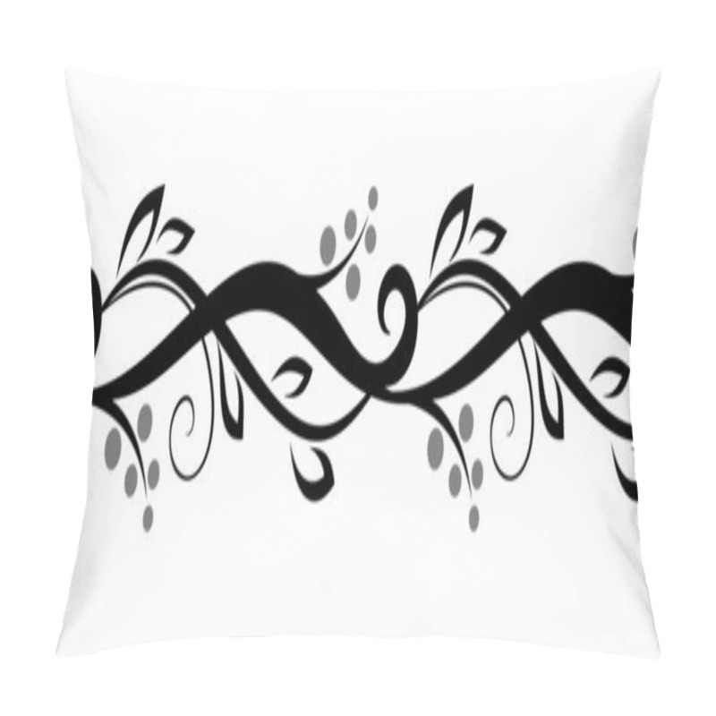 Personality  Horizontal Seamless Floral Vignette. Vector Illustration. Pillow Covers