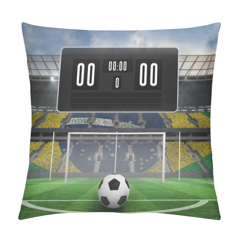 Personality  Composite Image Of Black Scoreboard With No Score And Football Pillow Covers