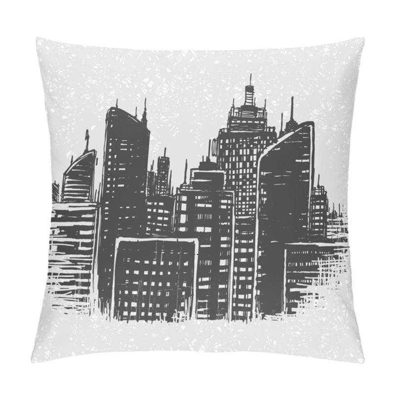 Personality  City Buildings Background Pillow Covers