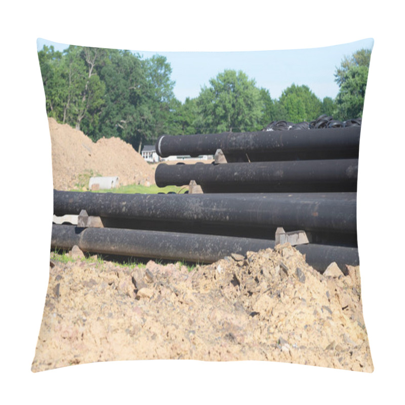 Personality  Drain And Sewer Pipes At A Residential Construction Site Plymbing Water Stack New Supply Pillow Covers