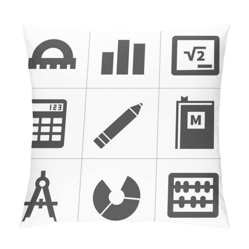 Personality  Monochrome Flat Maths Icons Pillow Covers