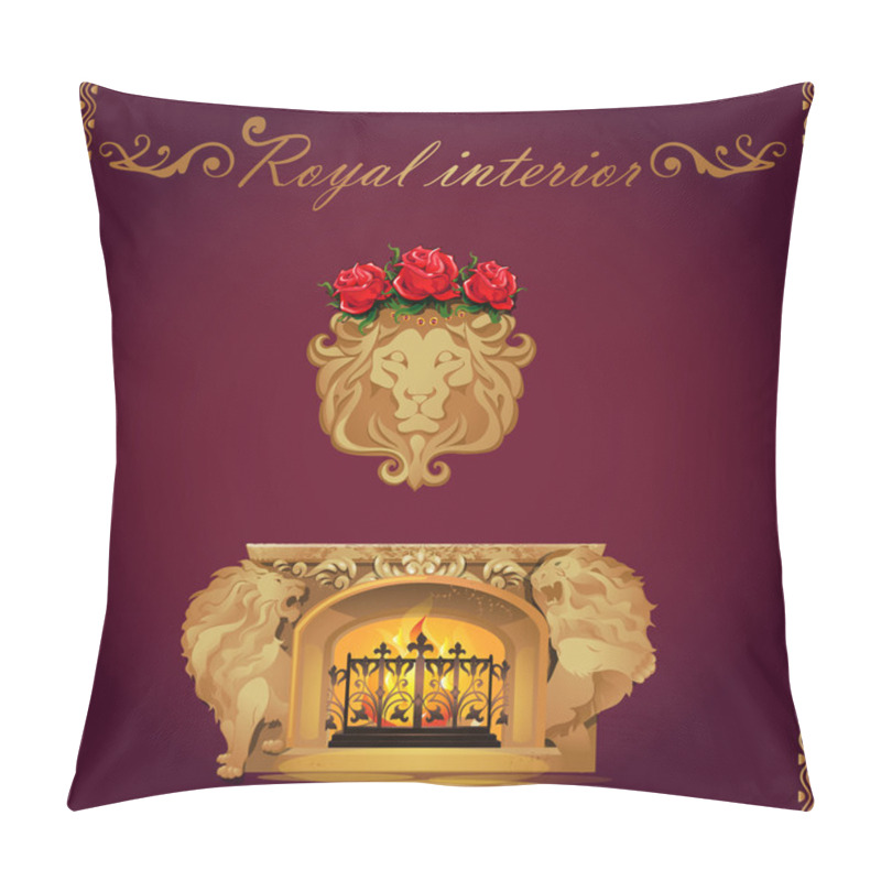 Personality  Fireplace Decorated Lions Figures Pillow Covers