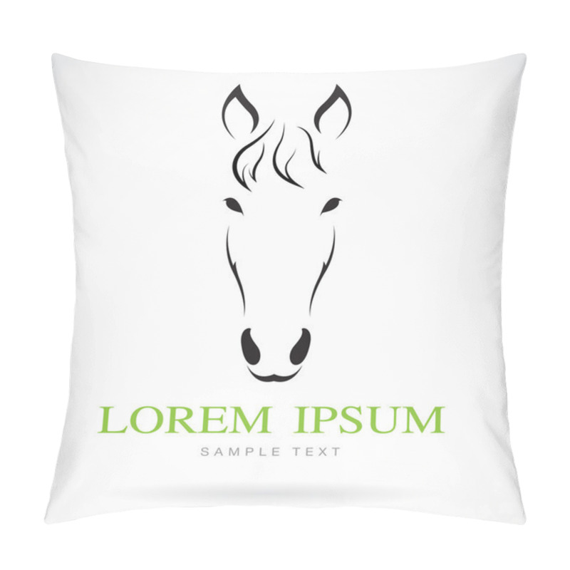 Personality  Vector Image Of An Horse Face Pillow Covers