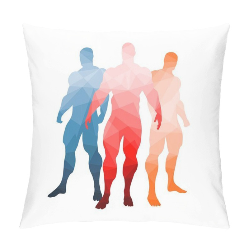 Personality  The Set Of 3 Body Building Silhouette Pillow Covers