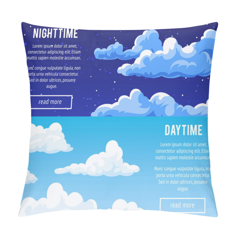 Personality  Templates Design Banners With Clouds. Pillow Covers