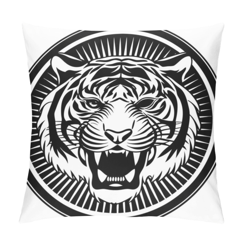 Personality  Tiger Logo Template Vector Icon Pillow Covers