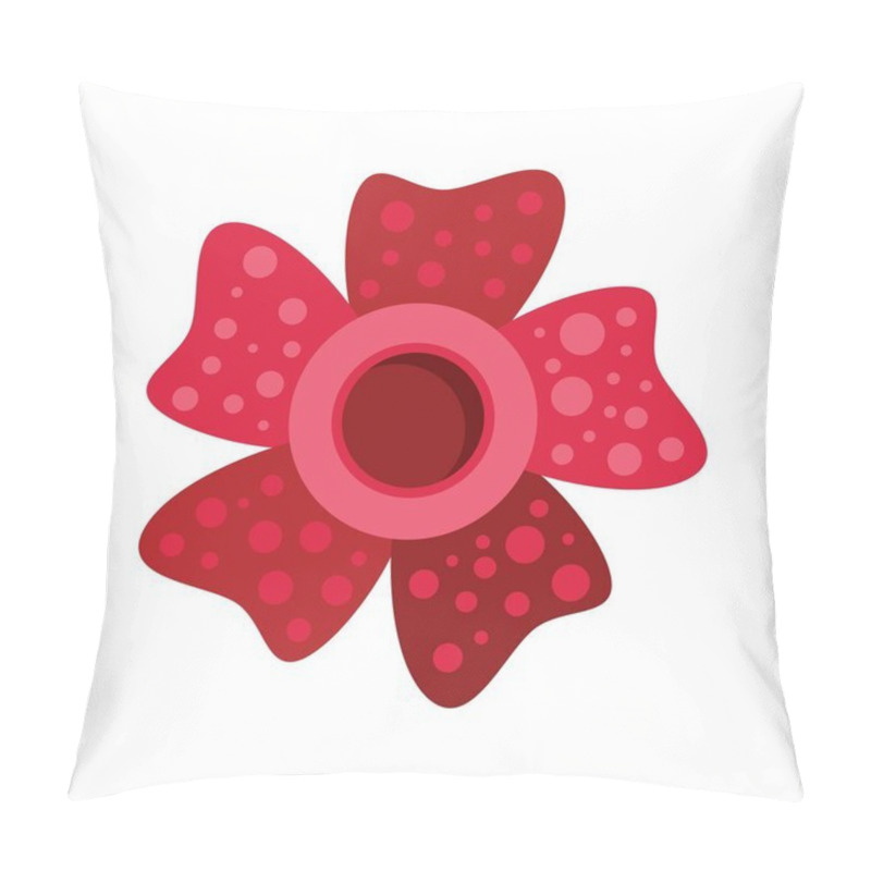 Personality  Large Red Rafflesia Flower Blooming With Five Petals And Covered In White Polka Dots Pillow Covers