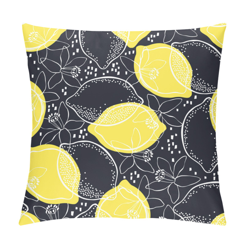 Personality  Lemons And Blossom Seamless  Pattern Pillow Covers