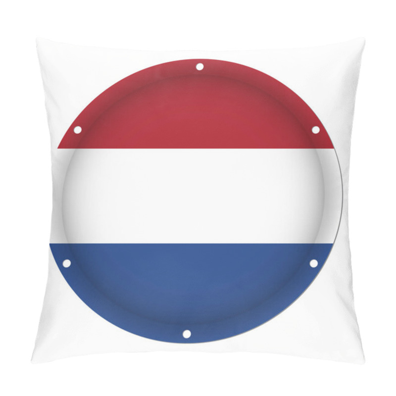 Personality  Round Metallic Flag With Screw Holes - Netherlands Pillow Covers