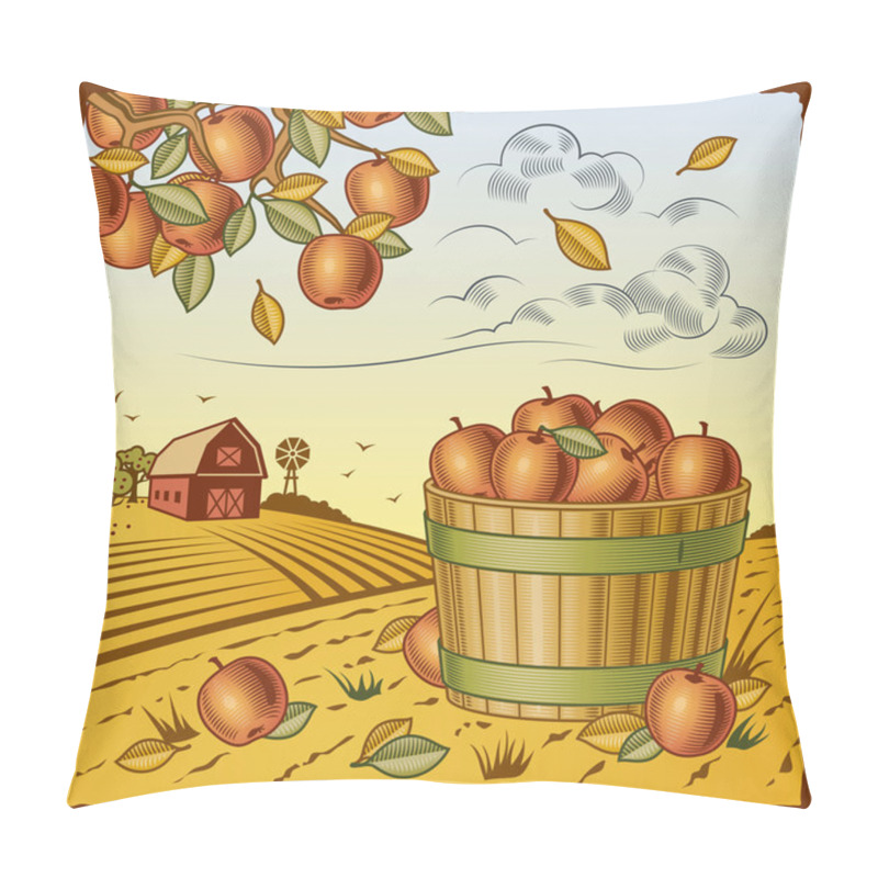 Personality  Landscape With Apple Harvest Pillow Covers