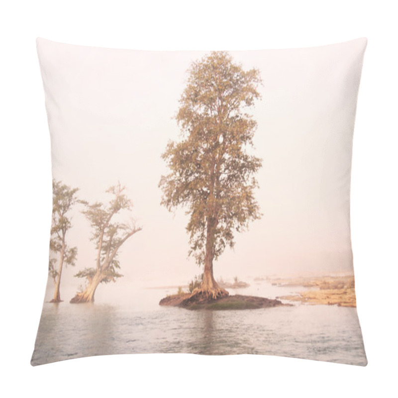 Personality  Misty River Landscape At Sunset Pillow Covers