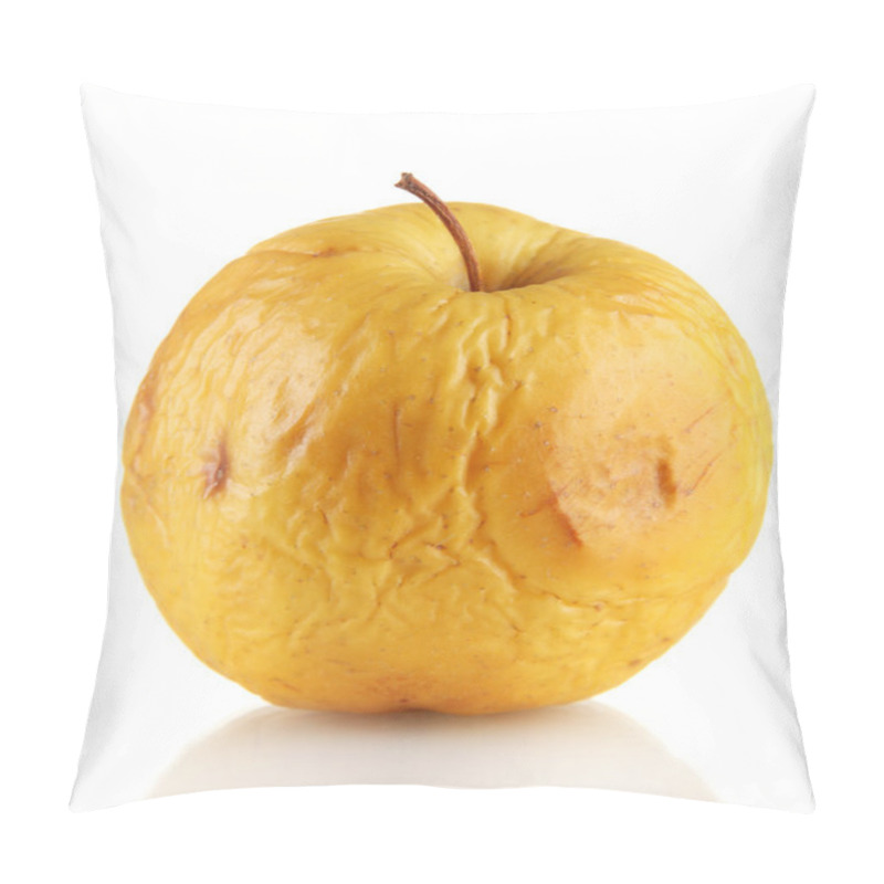 Personality  Yellow Apple As Problem Skin Concept, Isolated On White Pillow Covers