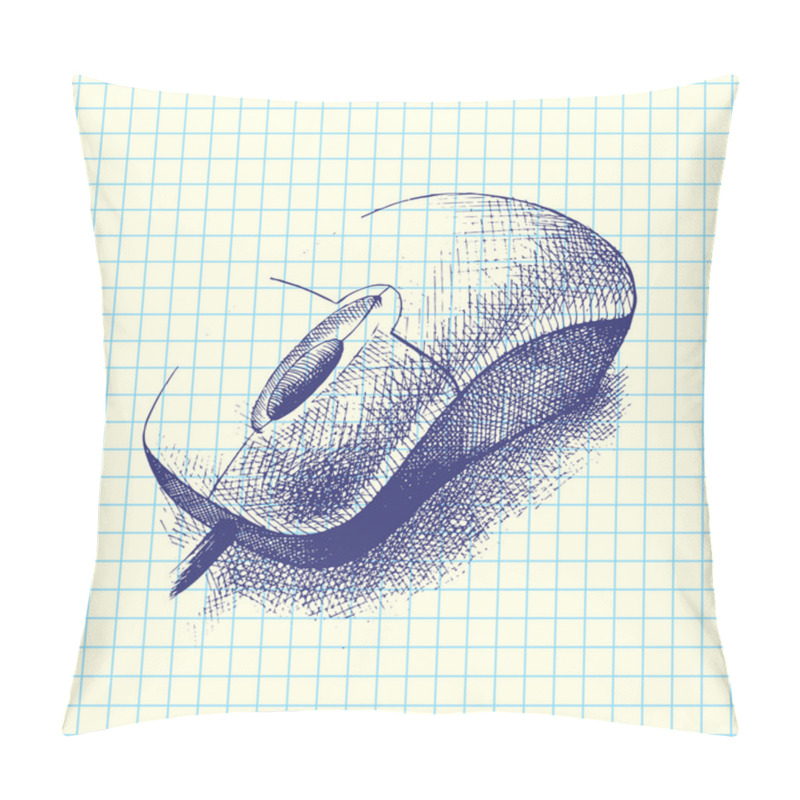 Personality  Computer Mouse Vector Doodle Pillow Covers