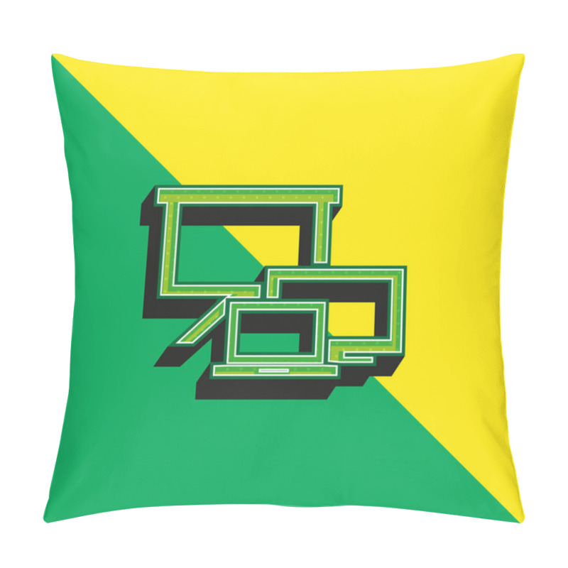 Personality  All Screens Sizes Symbol Green And Yellow Modern 3d Vector Icon Logo Pillow Covers