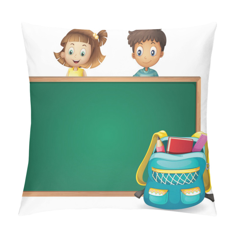 Personality  Kids And A Green Board Pillow Covers