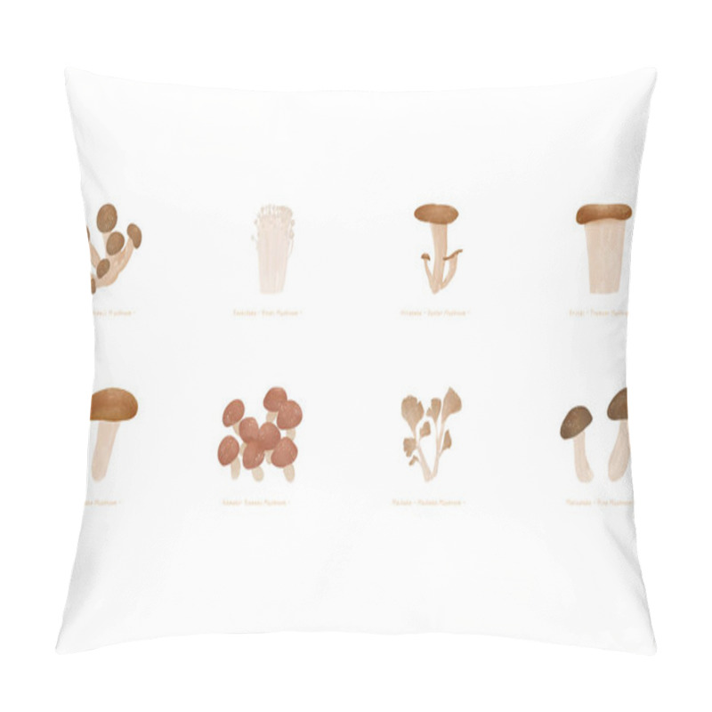 Personality  Autumn Taste, Simple Mushroom Illustration Shiitake Pillow Covers