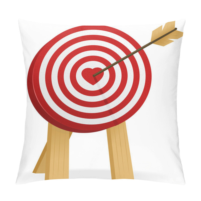 Personality  Illustration Of A Arrow In A Heart Shape Target. Pillow Covers