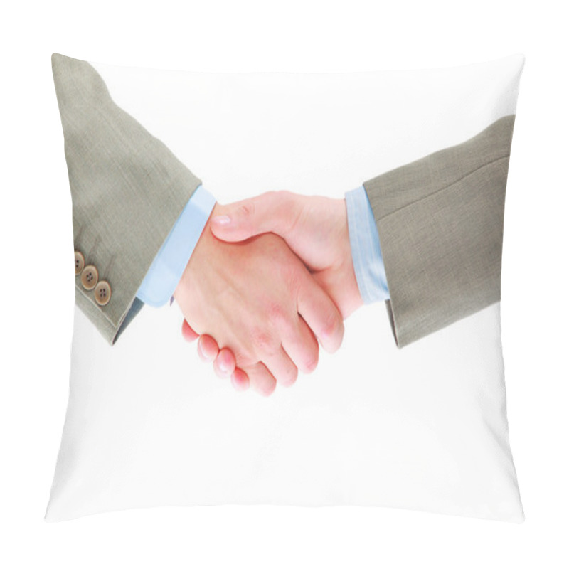 Personality  Handshake Isolated On White Background Pillow Covers