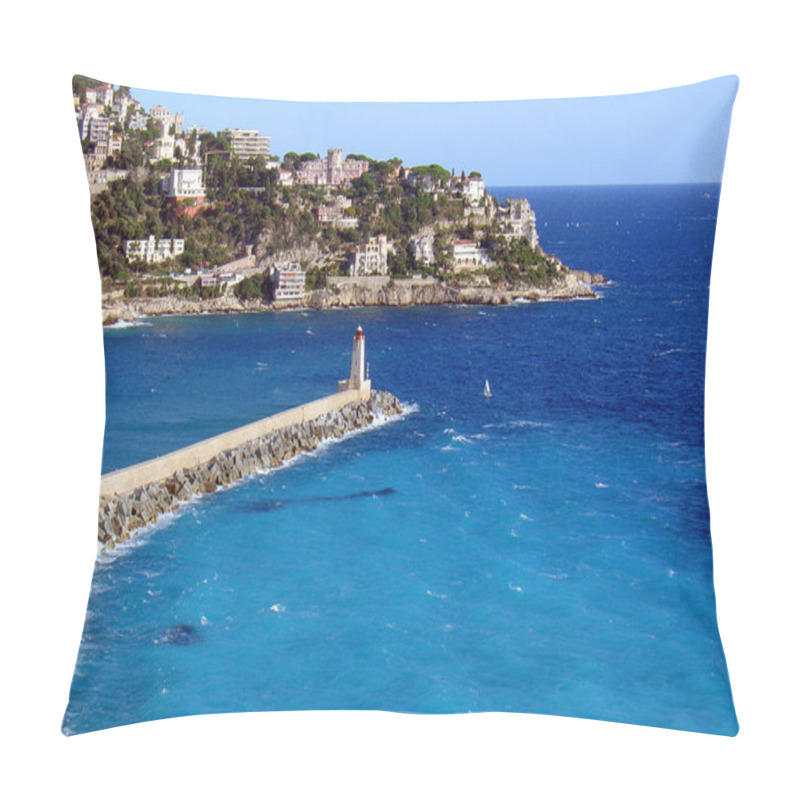 Personality  Light House In The Port Of Nice, France Pillow Covers