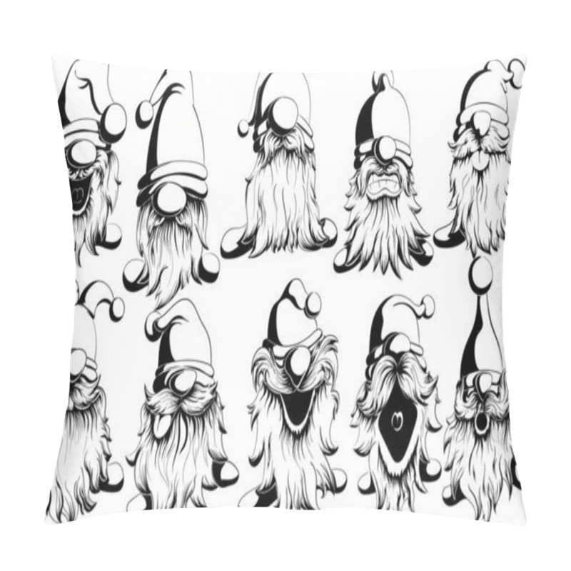 Personality  Funny And Funny Vector Black And White Gnomes With Mustache And  Pillow Covers