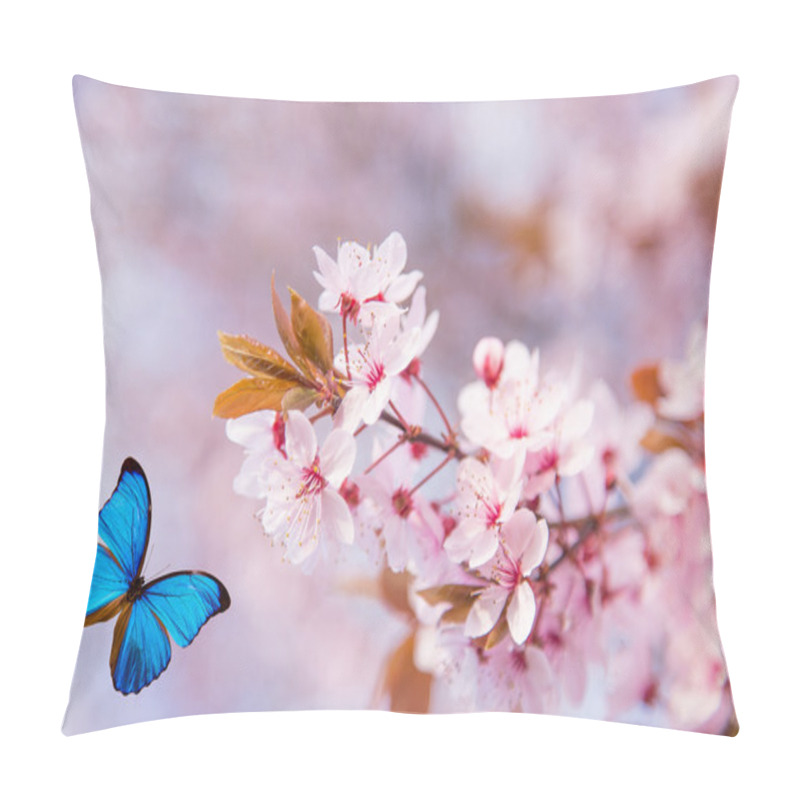 Personality  Spring Blossoms With Butterfly. Pillow Covers