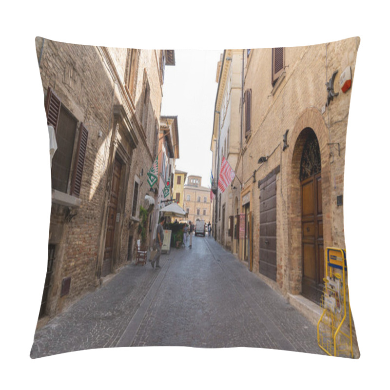 Personality  Montefalco,italy August 13 2020:Architecture Of Streets And Squares In The Town Of Montefalco Pillow Covers