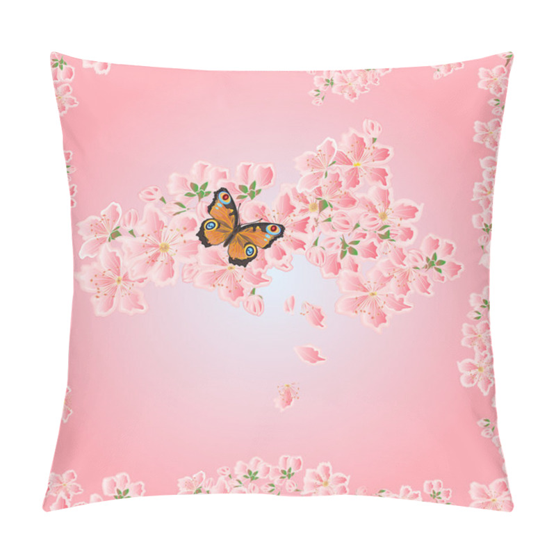 Personality  Seamless Texture Cherry Blossoms Spring  Vector Pillow Covers