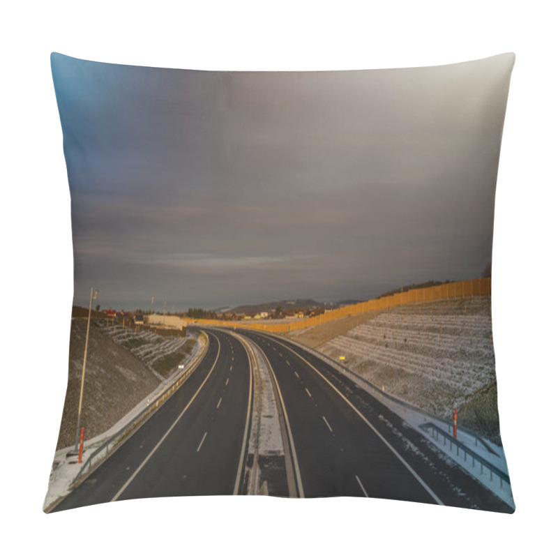 Personality  Lost Empty Highway Near Pohurka Road Tunnel In Ceske Budejovice CZ 01 05 2025 Pillow Covers