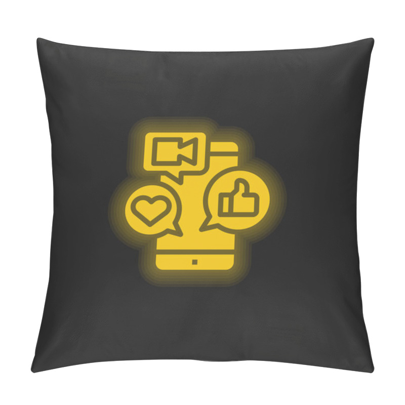 Personality  App Yellow Glowing Neon Icon Pillow Covers