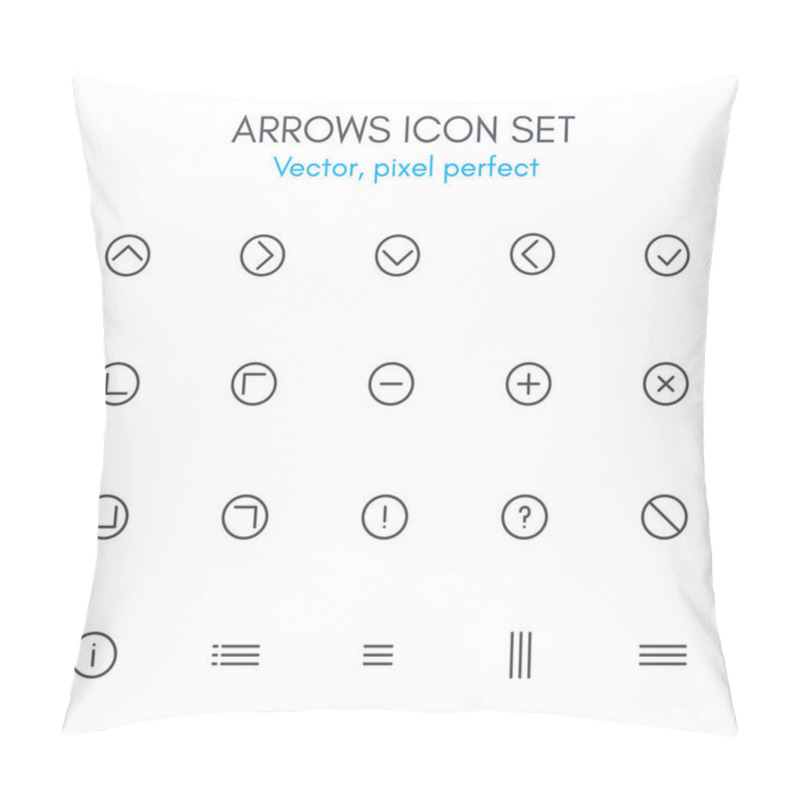 Personality  Arrows Theme, Line Icon Set. Pillow Covers