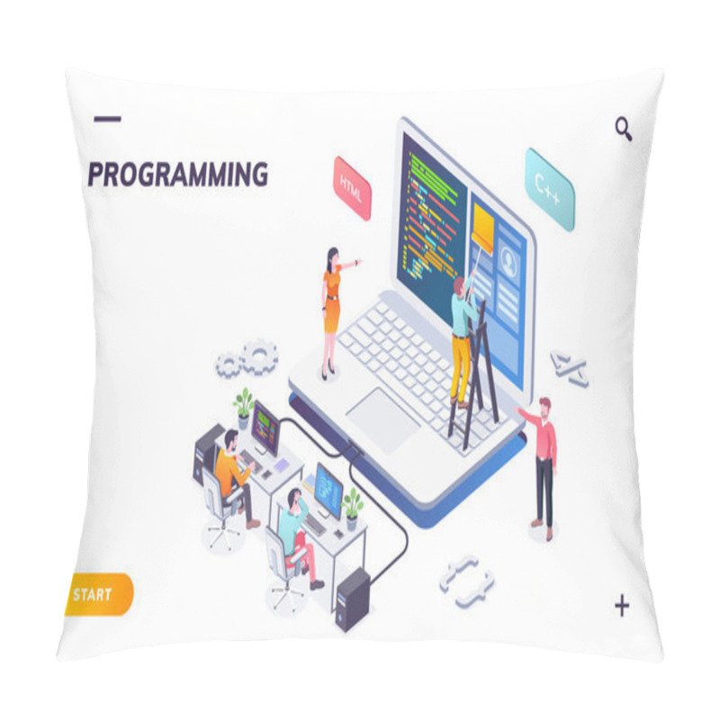 Personality  Programming Office With Developers And Notebook Pillow Covers