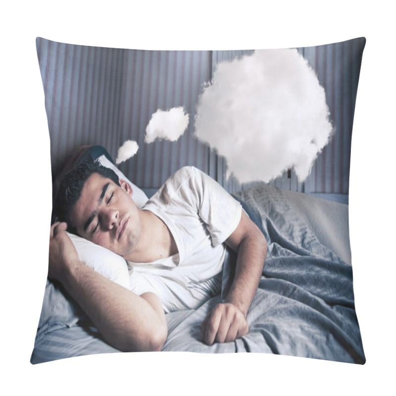 Personality  Man Comfortably Dreaming In His Bed With A Cloud Pillow Covers