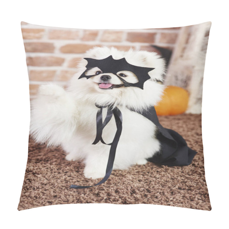 Personality  Portrait Of Playful Dog In Halloween Costume Pillow Covers