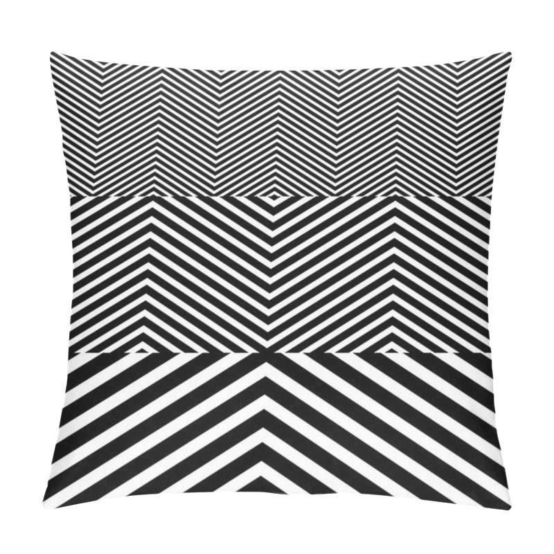 Personality  Abstract Black And White Herringbone Fabric Style Vector Seamless Pattern Pillow Covers