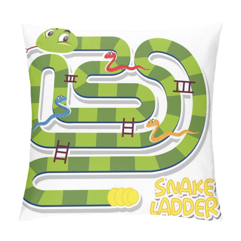 Personality  Snake Ladder Game Template Illustration Pillow Covers