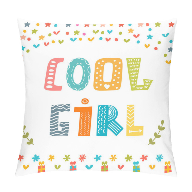 Personality  Cool Girl Card. Cute Greeting Card Pillow Covers