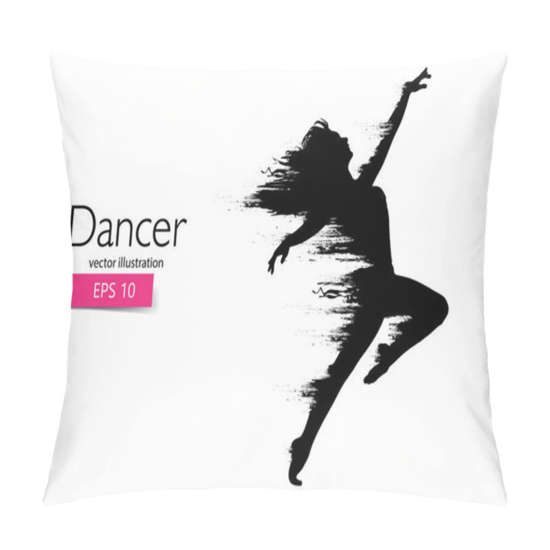 Personality  Silhouette Of A Dancing Girl. Dancer Woman. Vector Illustration Pillow Covers