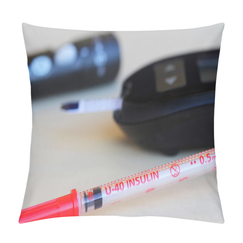 Personality  Diabetes - Insulin Syringe And Blood Glucose Meter Pillow Covers