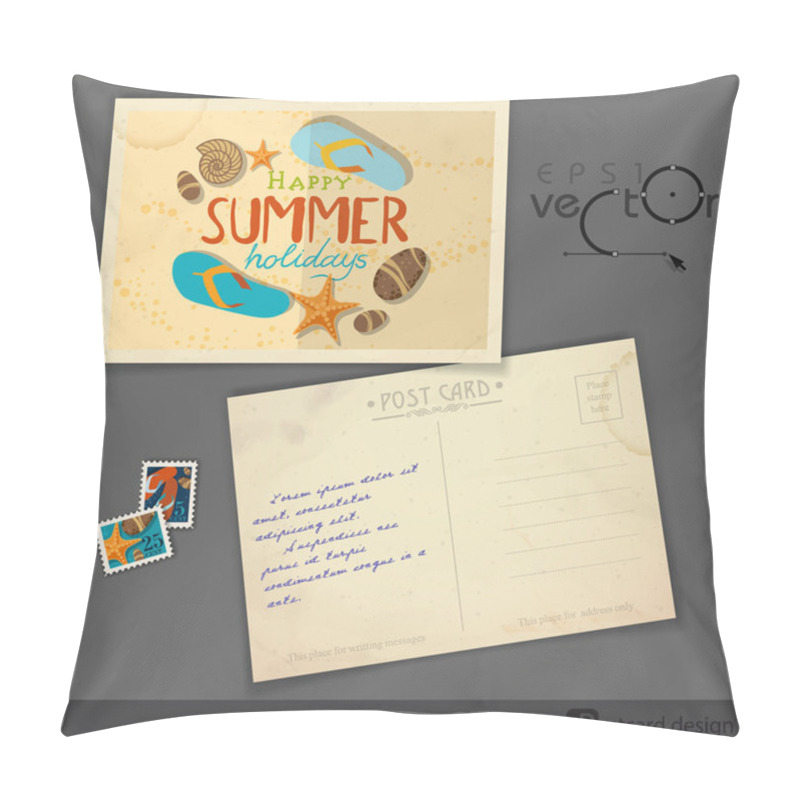 Personality  Old Postcard Design, Template Pillow Covers