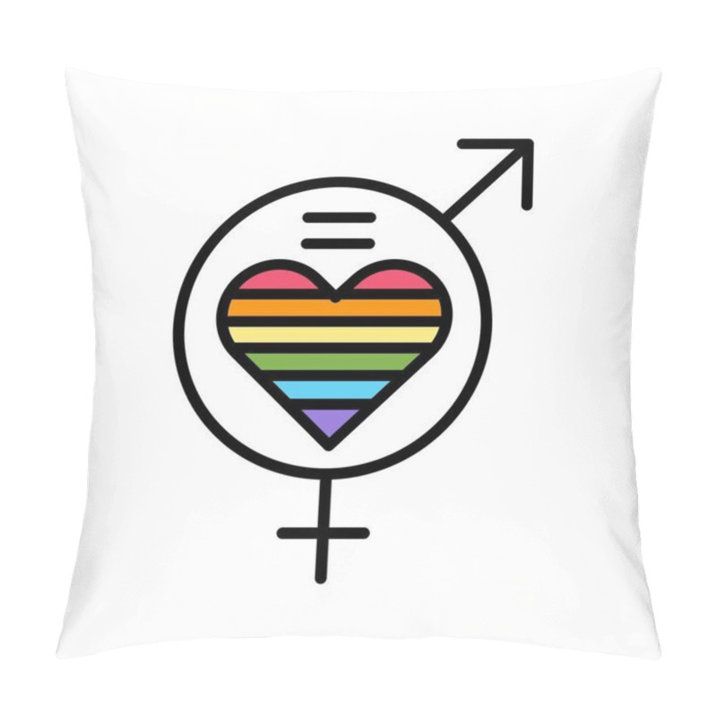 Personality  Cisgenderness Line Icon. Vector Isolated Element. Pillow Covers