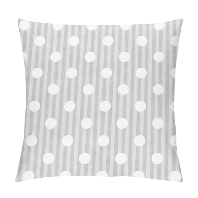 Personality  Gray And White Polka Dot And Stripes Fabric Background Pillow Covers