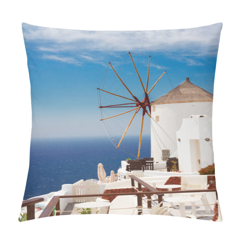 Personality  Oia, Traditional Greek Village Pillow Covers