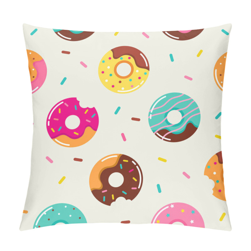 Personality  Sweet Summer Seamless Pattern With Donuts Illustrations Pillow Covers