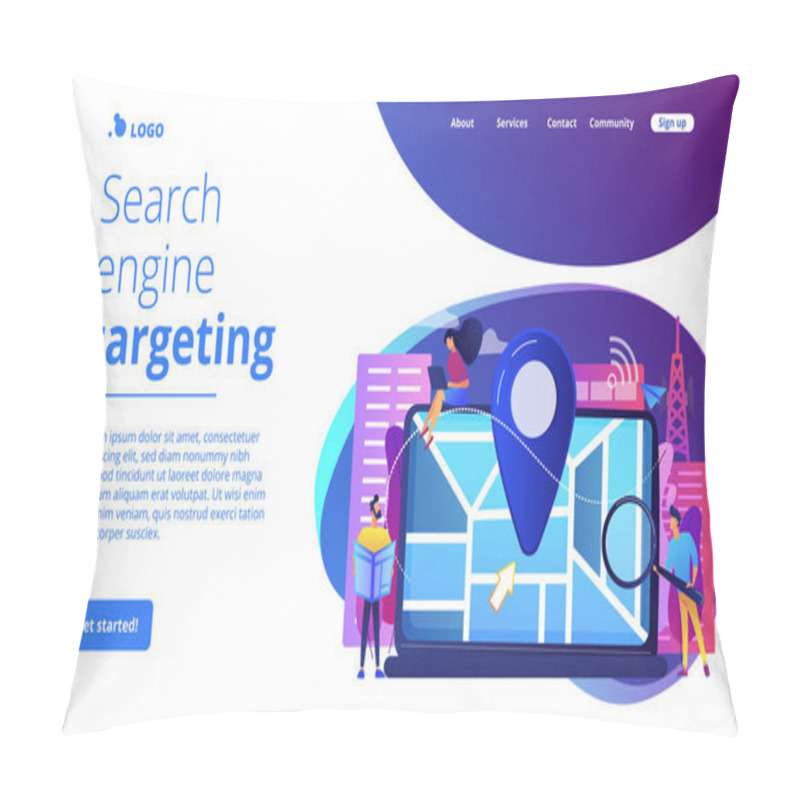 Personality  Local Search Optimization Concept Landing Page Pillow Covers