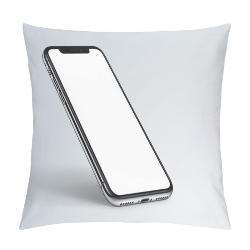 Personality  IPhone X 10. Perspective Smartphone Mockup With Shadow On Light Background Pillow Covers